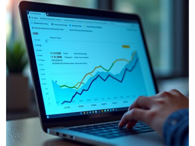 Interaktiver Rechner auf einem Laptop-Bildschirm, der potenzielle Gehaltserhöhungen und Karrierefortschritte zeigt