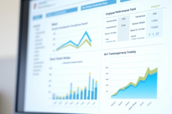 Interaktives Analyse-Dashboard, das Lernfortschritt, Abschlussquoten und ROI-Metriken anzeigt