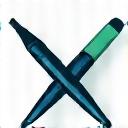 Icon für Kreativität und Design, dargestellt durch einen Pinsel und einen Stift.