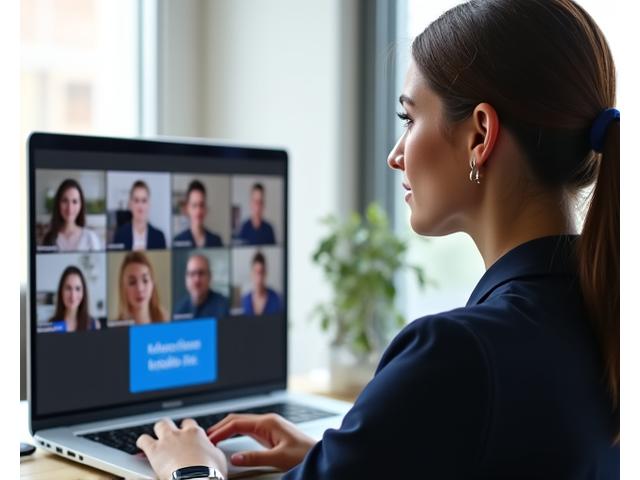 Eine Person nimmt an einer Videokonferenz teil und demonstriert effektive Online-Kommunikation.